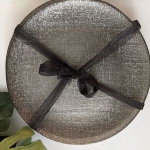 Akcam 3 Sparkling Glass Side Salad Plates Charcoal Gray